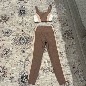 COPY - White brown and cream colored workout set